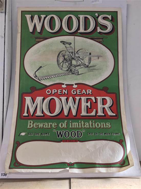 Woods Open Gear Mower vintage poster